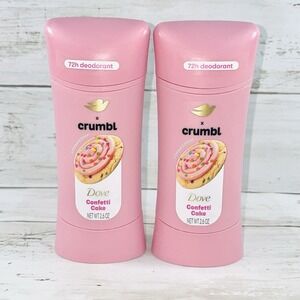 Dove X Crumbl Confetti Cake Cookie Deodorant Stick 2.6 oz. Brand New SET OF 2